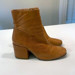 Free People Ruby Platform Leather Ankle Boots‎ Caramel EU Size 37 US Size 6.5